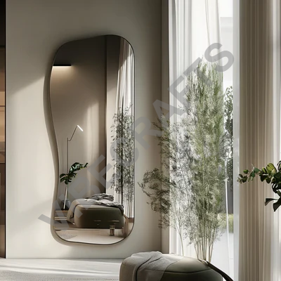 Wavy Edge Asymmetrical Wall Mirror